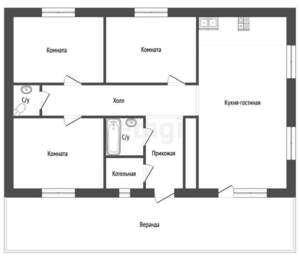 Дом 120м², 1-этажный, участок 6 сот.  