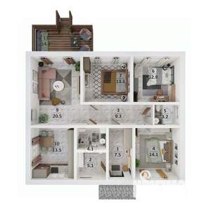 Дом 102м&sup2;, 1-этажный, участок 10 сот.  