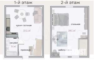 Дом 86м², 2-этажный, участок 4 сот.  