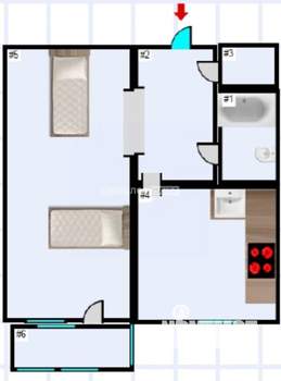1-к квартира, на длительный срок, 33м2, 5/5 этаж