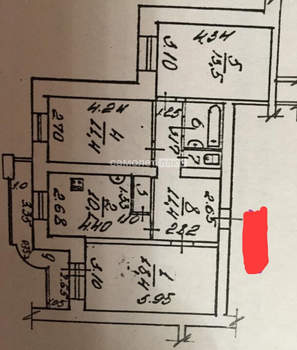 3-к квартира, вторичка, 70м2, 4/9 этаж