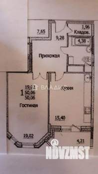 1-к квартира, вторичка, 50м2, 13/15 этаж