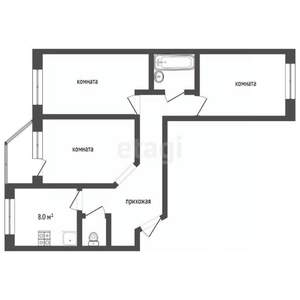 3-к квартира, вторичка, 75м2, 9/10 этаж
