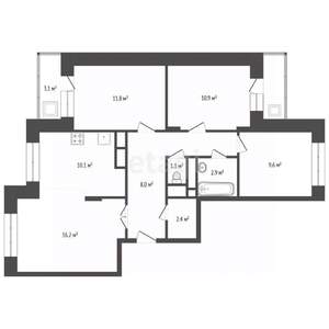 3-к квартира, вторичка, 80м2, 7/13 этаж