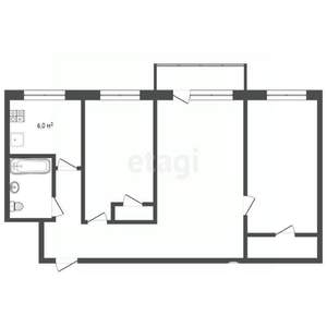 3-к квартира, вторичка, 56м2, 5/5 этаж