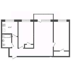 3-к квартира, вторичка, 56м2, 5/5 этаж
