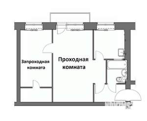 2-к квартира, вторичка, 43м2, 2/4 этаж