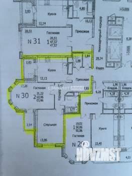 2-к квартира, вторичка, 64м2, 5/16 этаж