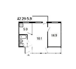 2-к квартира, вторичка, 42м2, 3/5 этаж