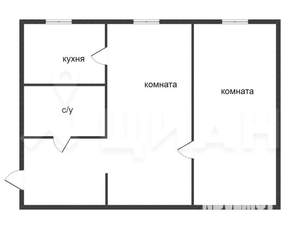 2-к квартира, вторичка, 45м2, 1/3 этаж