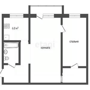 2-к квартира, вторичка, 44м2, 4/5 этаж