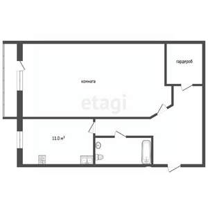 1-к квартира, вторичка, 45м2, 8/14 этаж