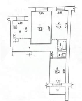 3-к квартира, вторичка, 59м2, 2/9 этаж