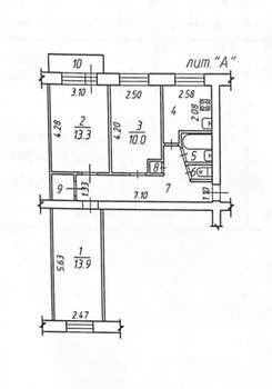 3-к квартира, вторичка, 59м2, 4/5 этаж