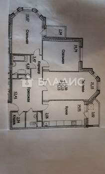 3-к квартира, вторичка, 92м2, 6/15 этаж