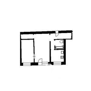 2-к квартира, вторичка, 43м2, 1/4 этаж