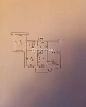 3-к квартира, вторичка, 71м2, 4/7 этаж