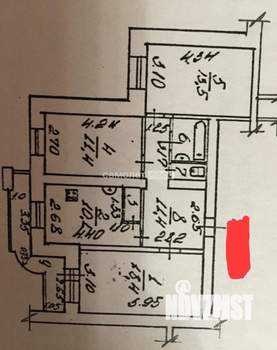 3-к квартира, вторичка, 70м2, 4/9 этаж