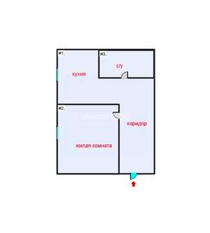 1-к квартира, вторичка, 32м2, 1/5 этаж