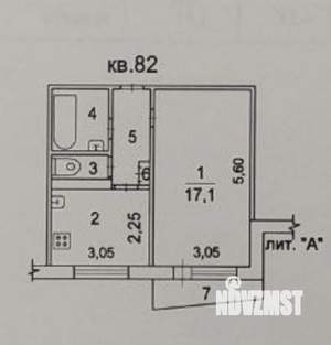 1-к квартира, вторичка, 32м2, 3/9 этаж