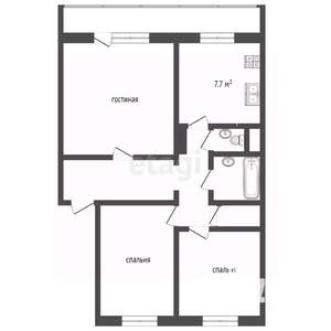 3-к квартира, вторичка, 62м2, 3/5 этаж